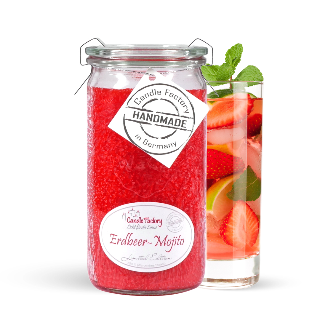 Erdbeer Mojito - Limitierte Edition - Mini Jumbo Duftkerze im Weckglas