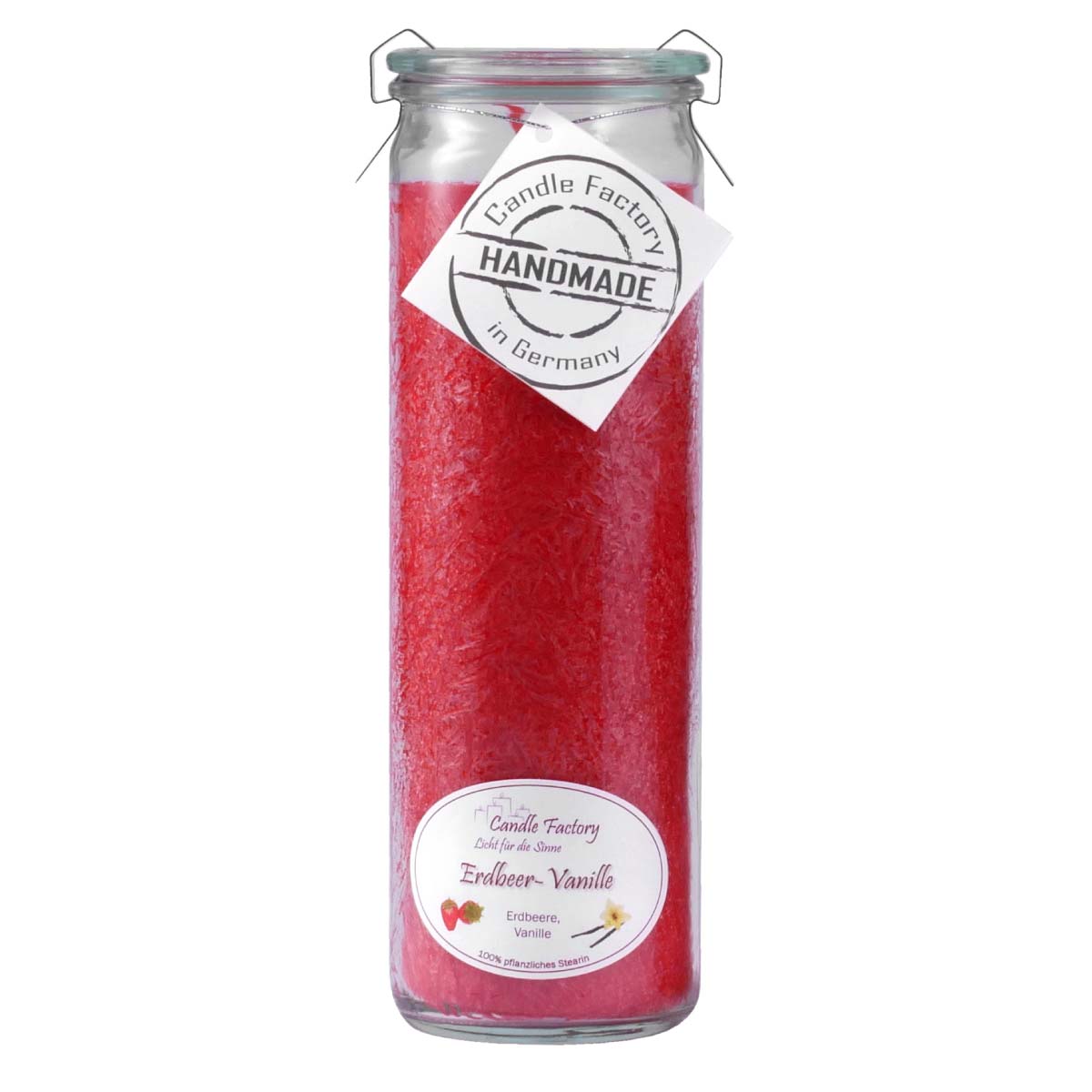 Erdbeer Vanille - Big Jumbo Duftkerze im Weckglas