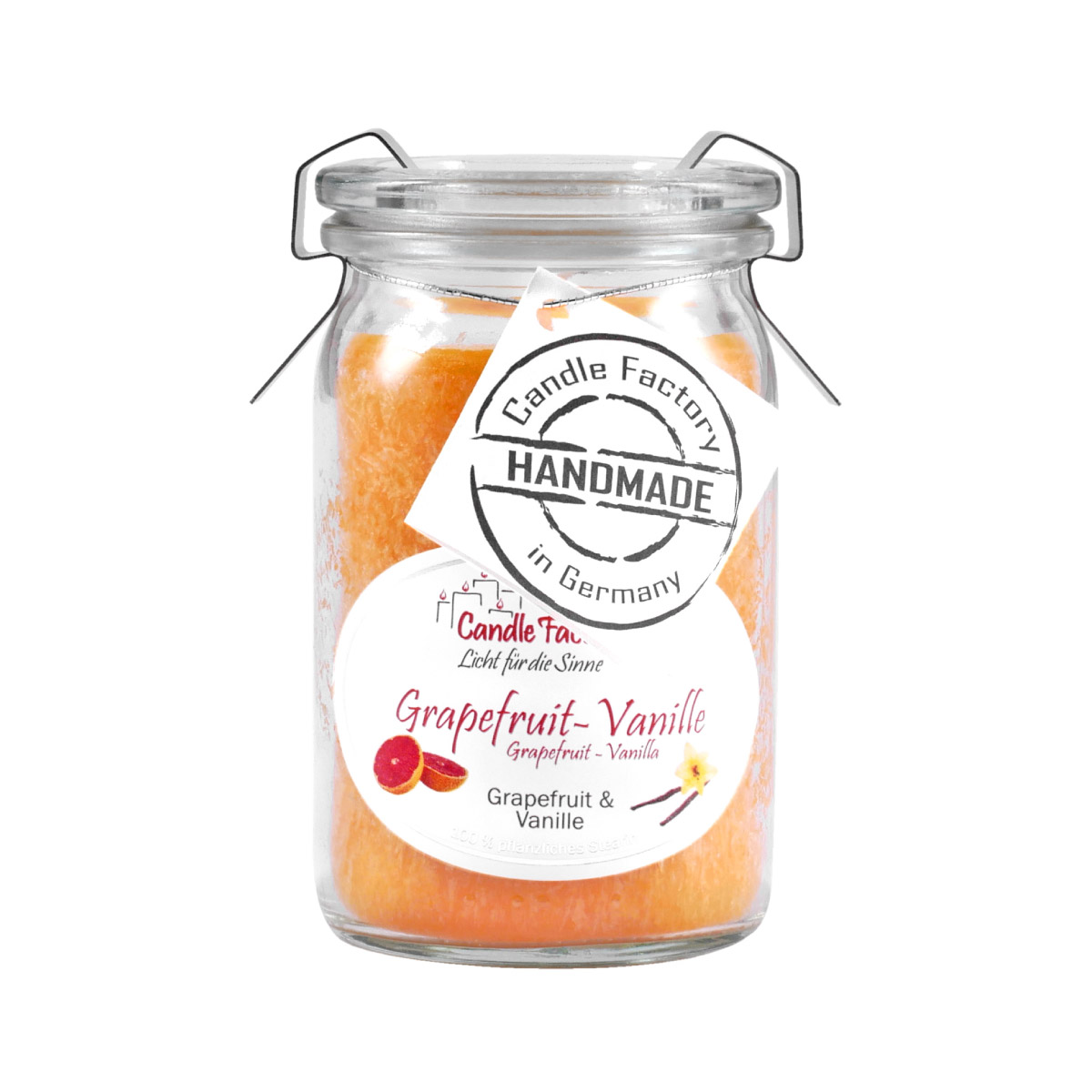 Grapefruit Vanille - Baby Jumbo Duftkerze im Weckglas