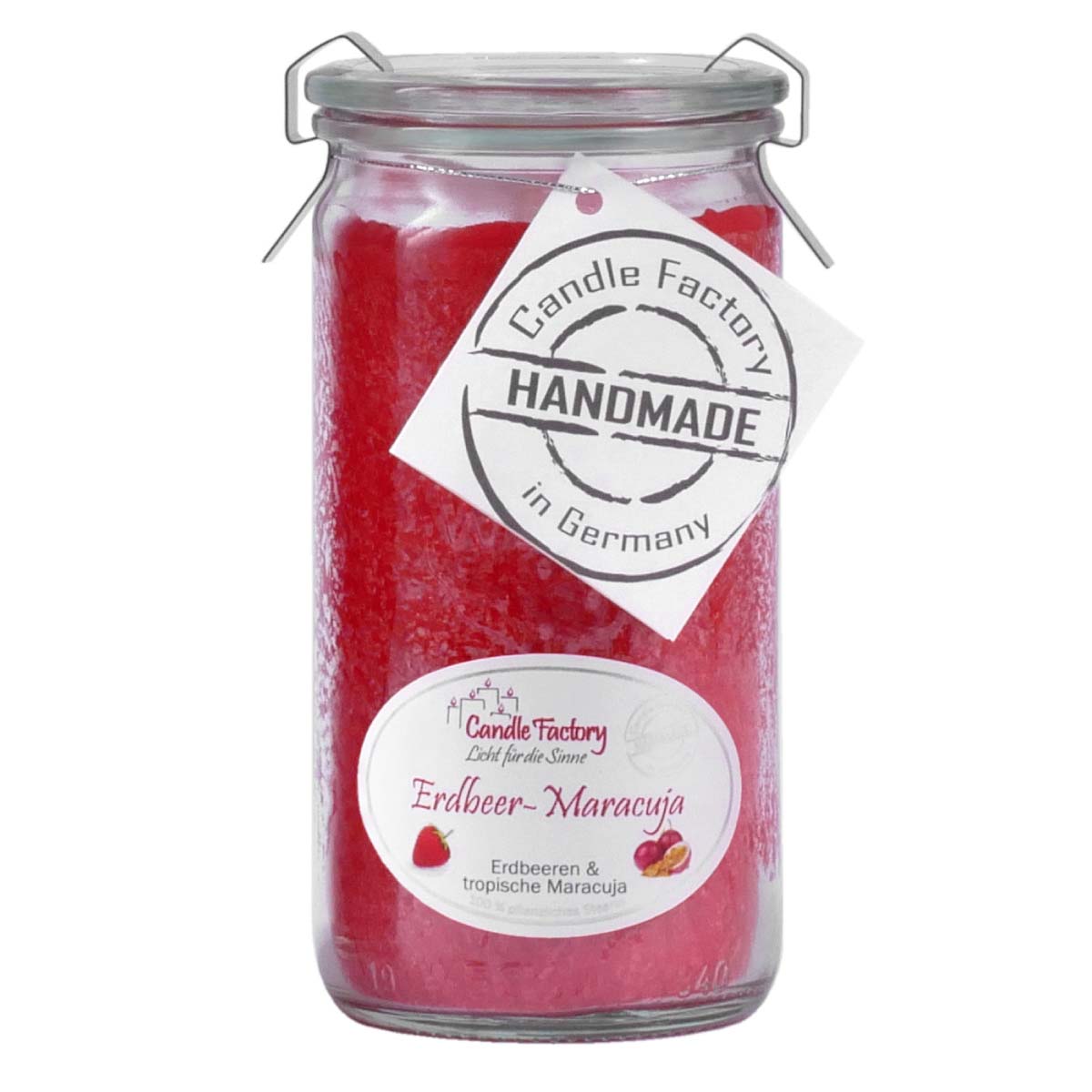 Erdbeer Maracuja - Mini Jumbo Duftkerze im Weckglas