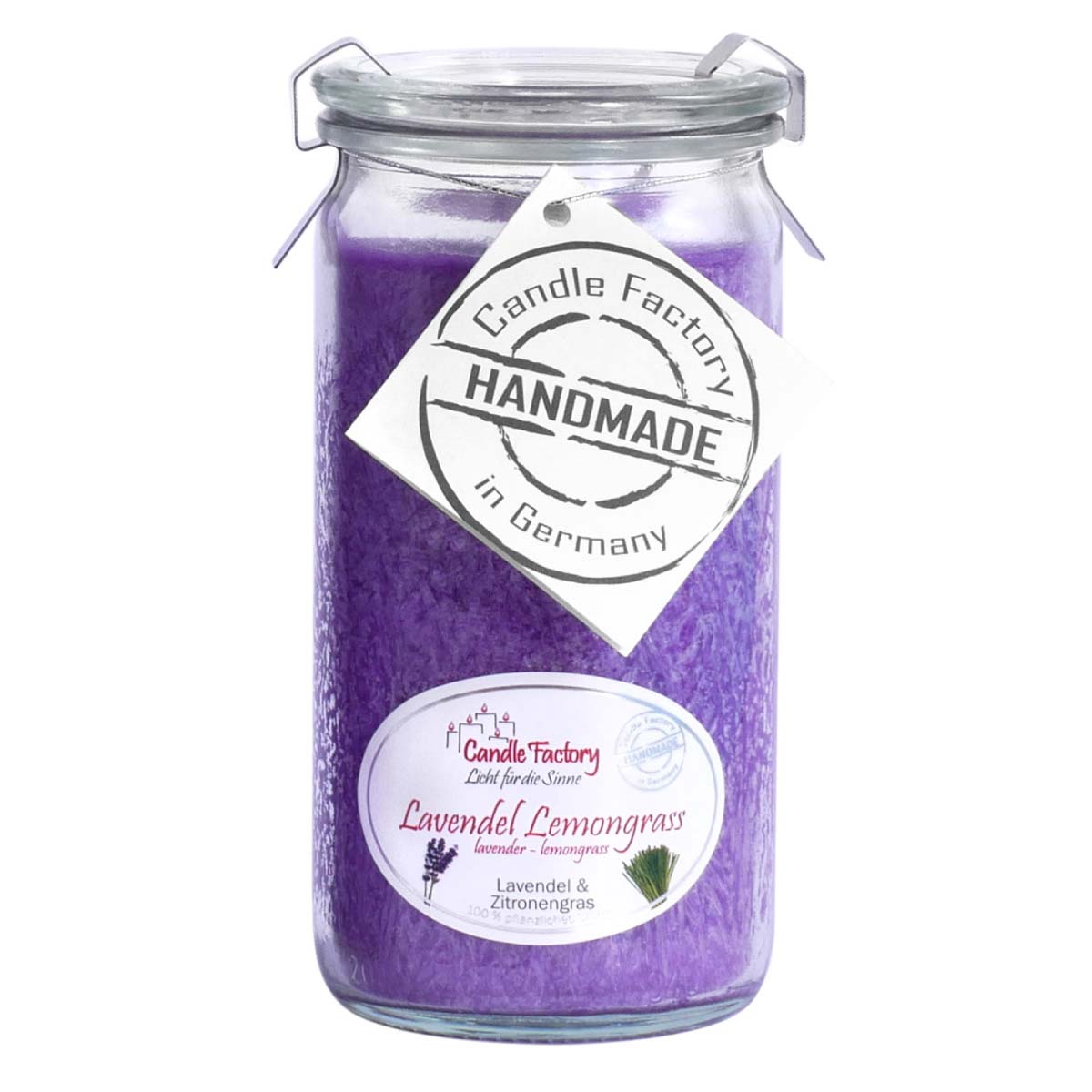 Lavendel Lemongrass - Mini Jumbo Duftkerze im Weckglas