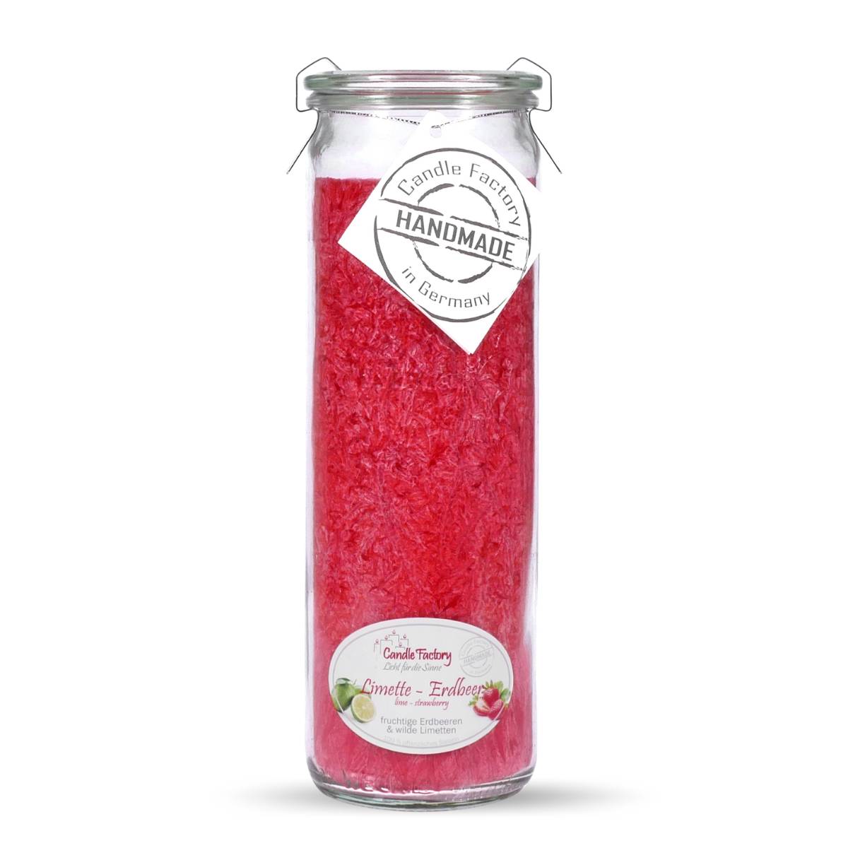 Limette Erdbeer - Big Jumbo Duftkerze im Weckglas